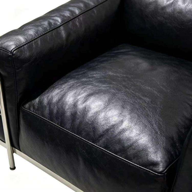 High-End Leather Office Sofa Set-Modern Design Stainless Steel Frame High Rebound Sponge Adjustable Height for Home Office
