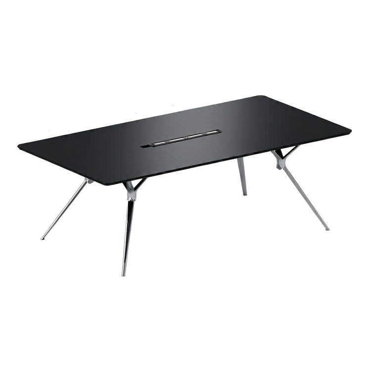 Conference Table-Black Warrior Series-High-End Atmosphere-Wood Material-Modern Design-Eco-Friendly-Durable-Aluminum Feet