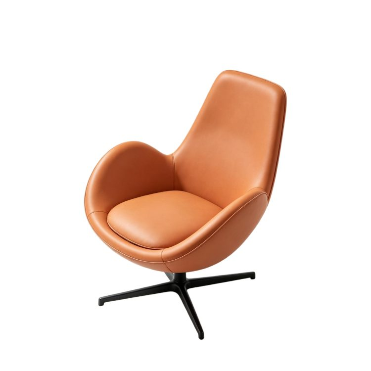 Modern Leisure Chair-Steel Structure Inner Frame-PU Leather-Comfortable Sedentary Design Without Deformation