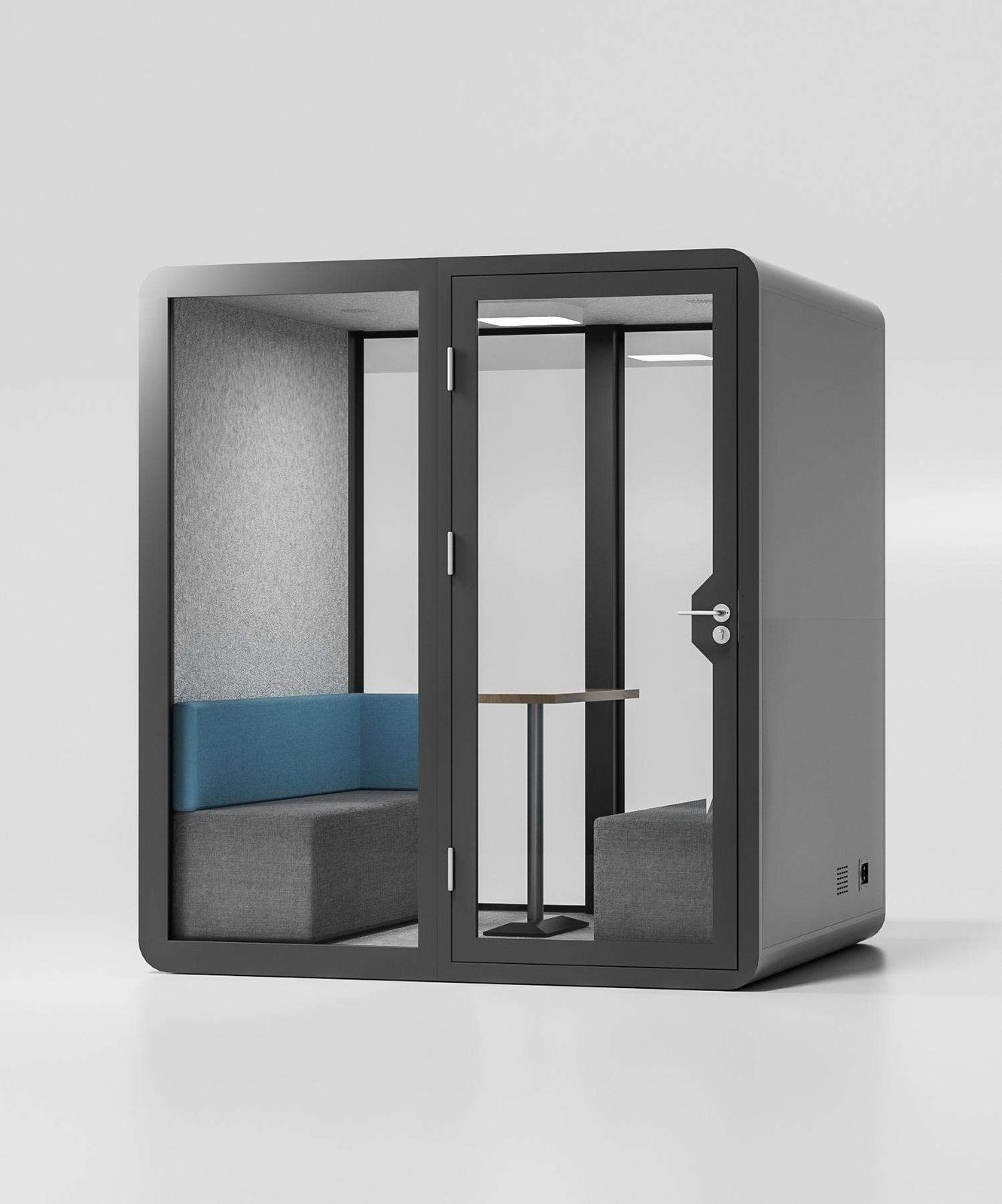 Modern Steel Negotiation Cabin for 4-6 Persons-Office Building & Home Office Use-5-Layer Soundproofing Excluding Cabin Furniture