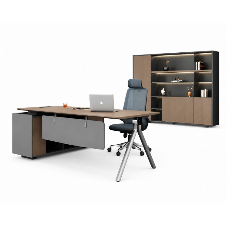 Master Table-Millet Grey Durable Executive Office Desk Yu Meng Xinghe Synchronous Pattern Elegant Modern