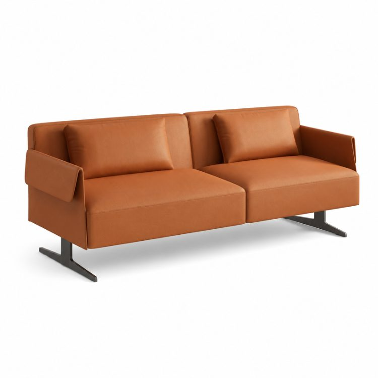 Modern L-Shaped Sectional Sofa with Chaise and Wood with Sleek Frame for Hotel Suite Luxury Apartment