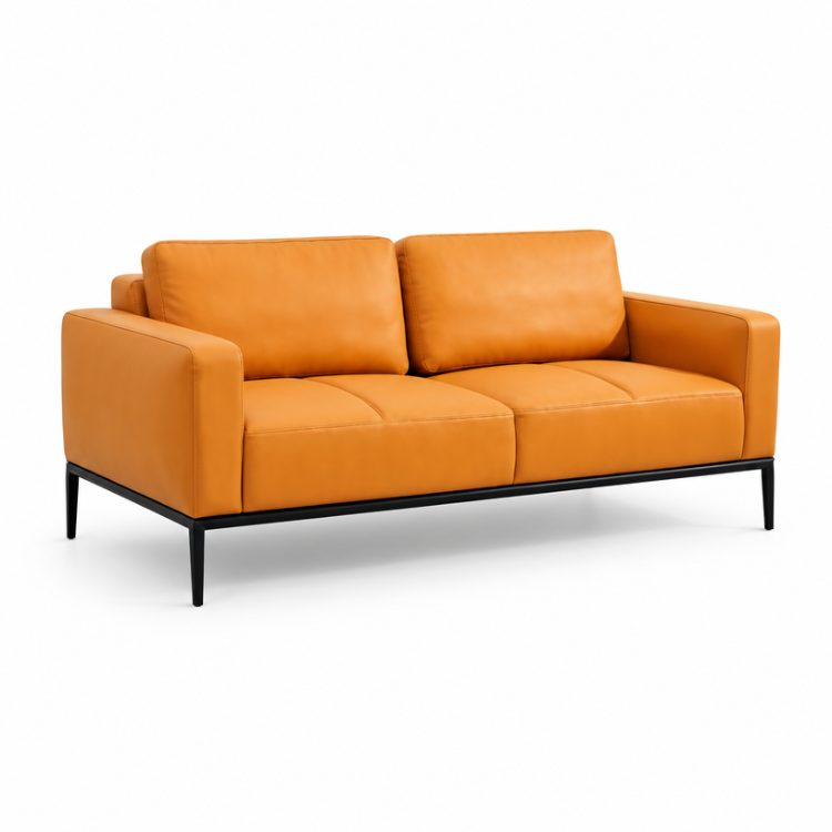 High End Modern PU Leather Office Reception Sofa High Density Foam Stainless Steel Legs for Business Offices Hotels Apartments