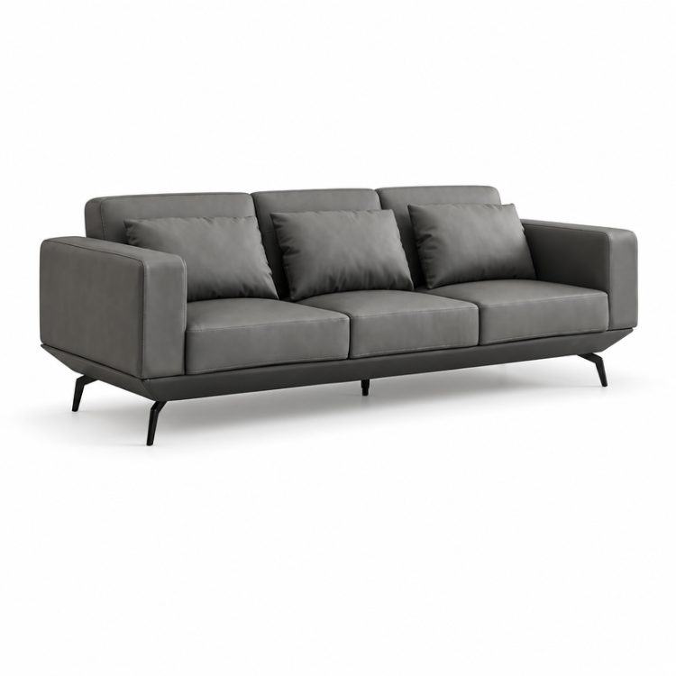 Luxury Minimalist Sectional Sofa Set for Office Reception PU Leather Furniture