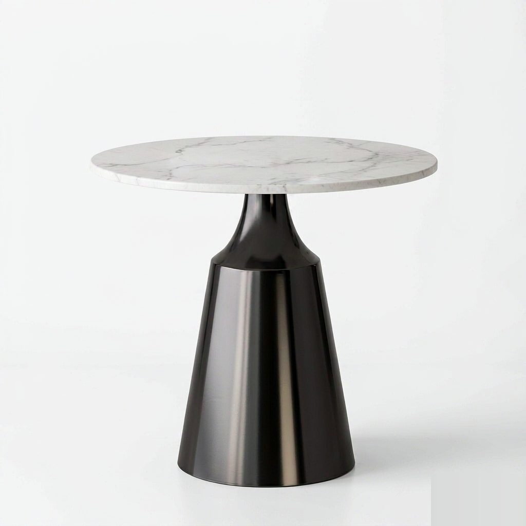 Modern Luxurious Durable Easy to Clean Coffee Table Round Rock Plate Steel Top Living Room Home Furniture