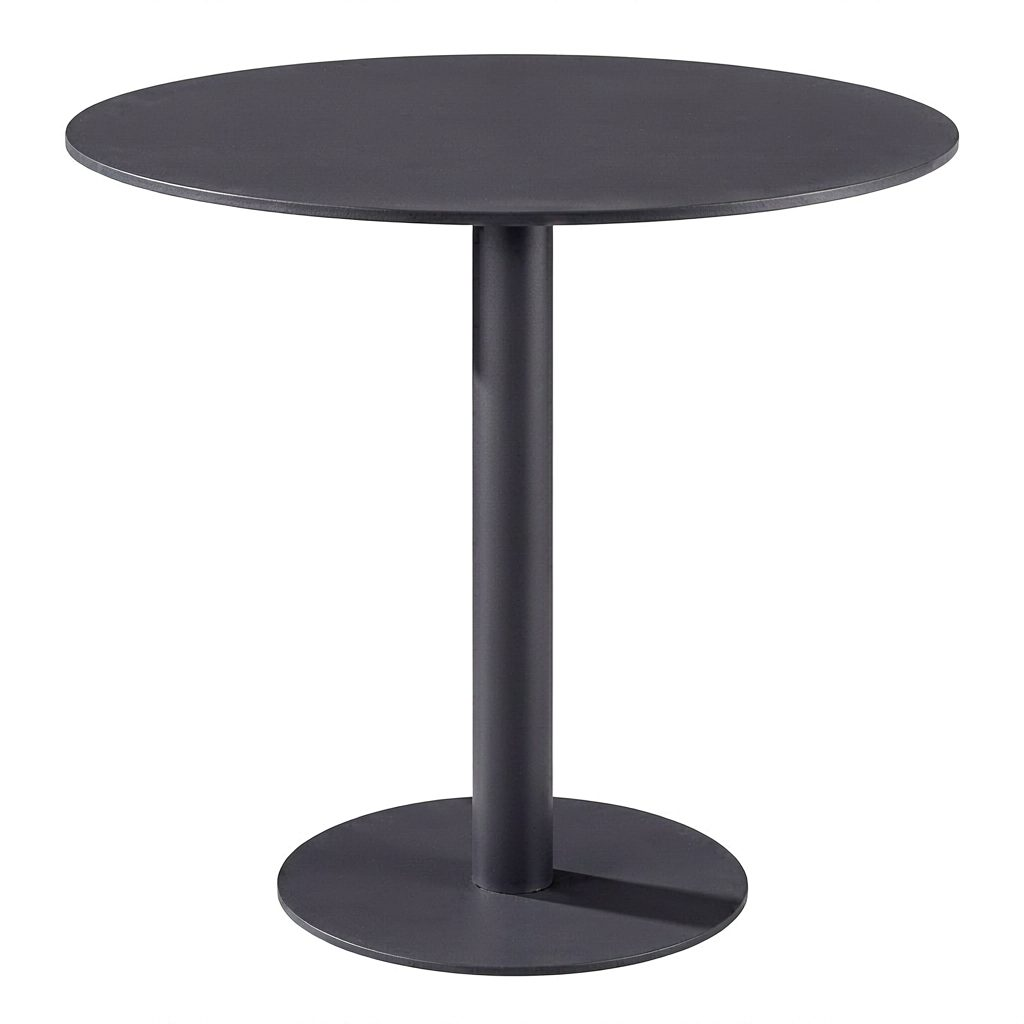 Minimalist Light Luxury Tempered Round Table Modern Family Breakfast Table High-End Black High Legs Breakfast Table