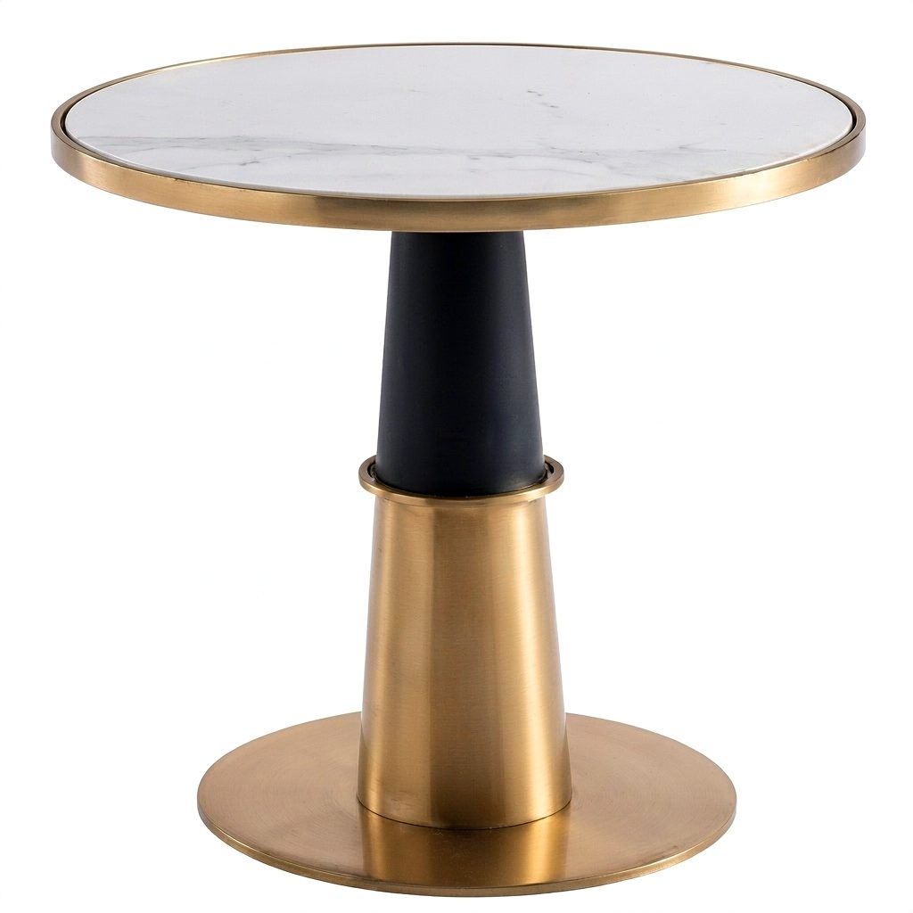 Luxury Modern Metal Circle Dining Table Convertible Home Furniture Hotel 2 Seater Durable Portable