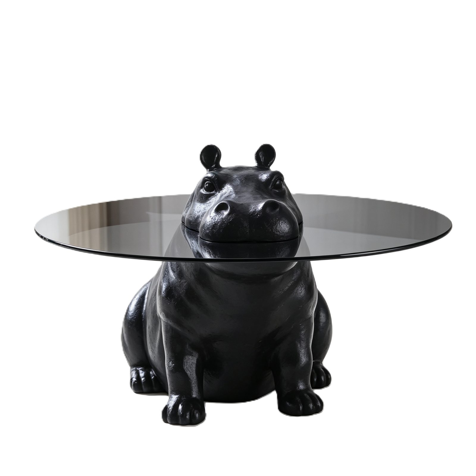 Creative Internet-Famous Hippo Coffee Table Italian Minimalist Style Movable Stainless Steel Frame Small End