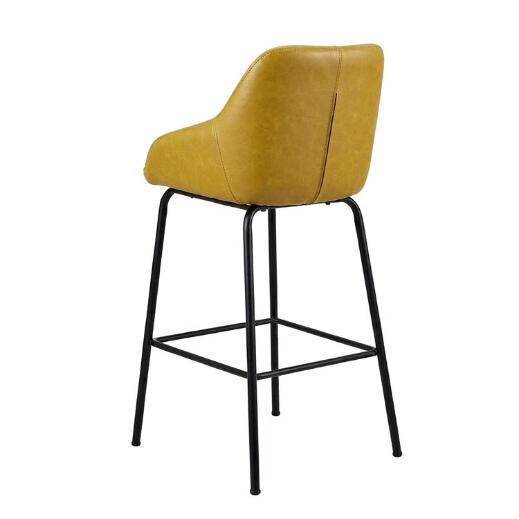 Whole Sale Price High-density Foam Seat Bistro bar Stool Steel Legs bar Chairs Leather Colorful for Office Pantry