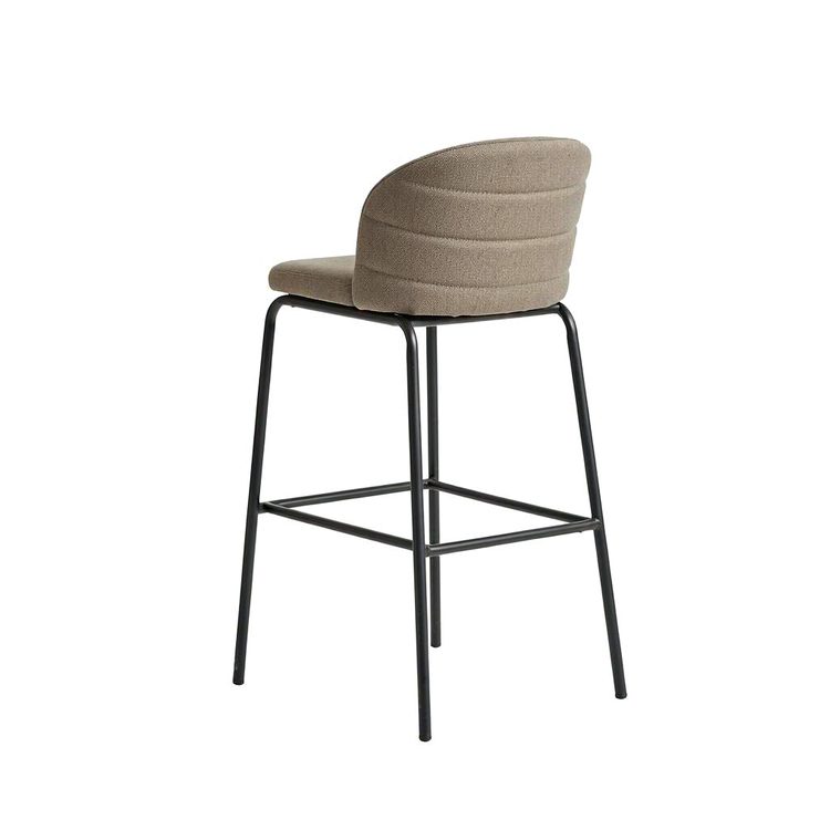 Nordic Design Modern Bar Stool Counter Height Leather Chair Metal Leg for Restaurant Living Room Black Fabric for Outdoor Use