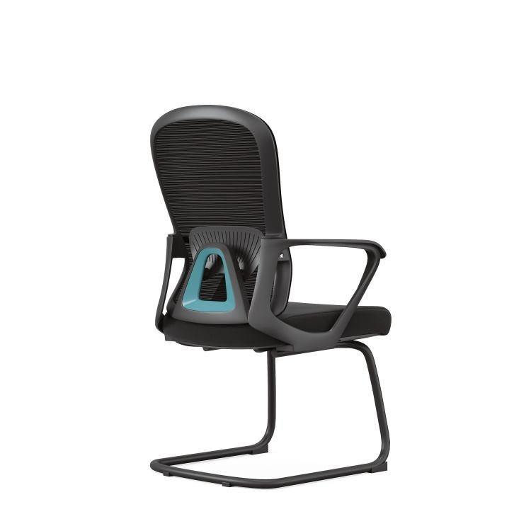 Modern Ergonomic Adjustable Height Fixed Armrest Mid Back Mesh Aluminum Frame Staff Task Chair for Home Office Use Visitors