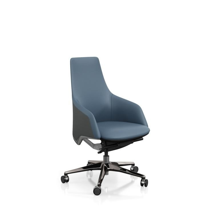 Elegant Leather Office Chair Ergonomic with Adjustable Headrest for Comfortable Modern Home Office Work