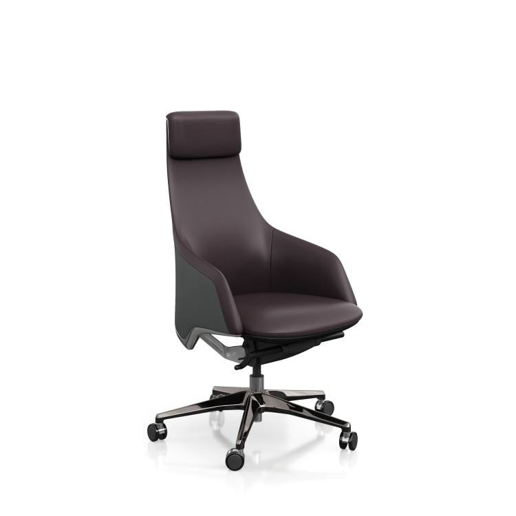 Purple Executive Leather Swivel Chair with Modern Design Lift Office Chair for Conference Use
