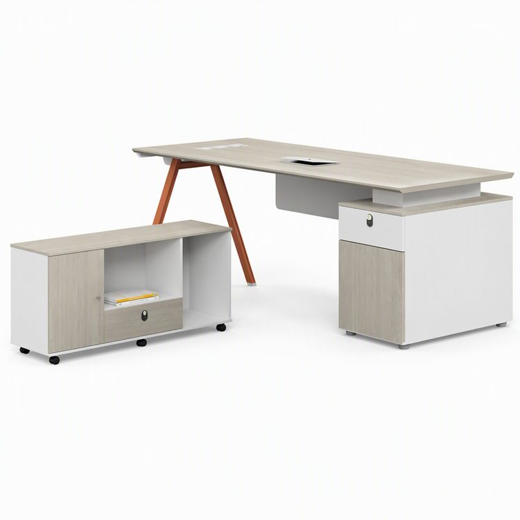 Minimalist Modern Executive Desk & Chair Set: Single-Person CEO Manager Supervisor Table, Large Executive Desk Combo Ideal