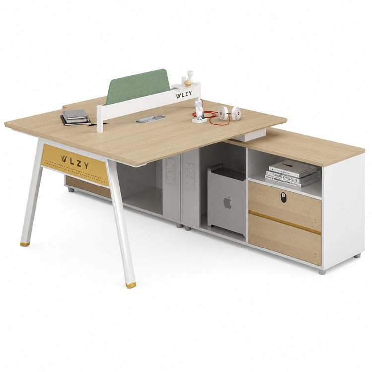 Modern Efficient Collaborative Work Desk and Chair Set with Storage Soundproofing Screen & Extendable Feature