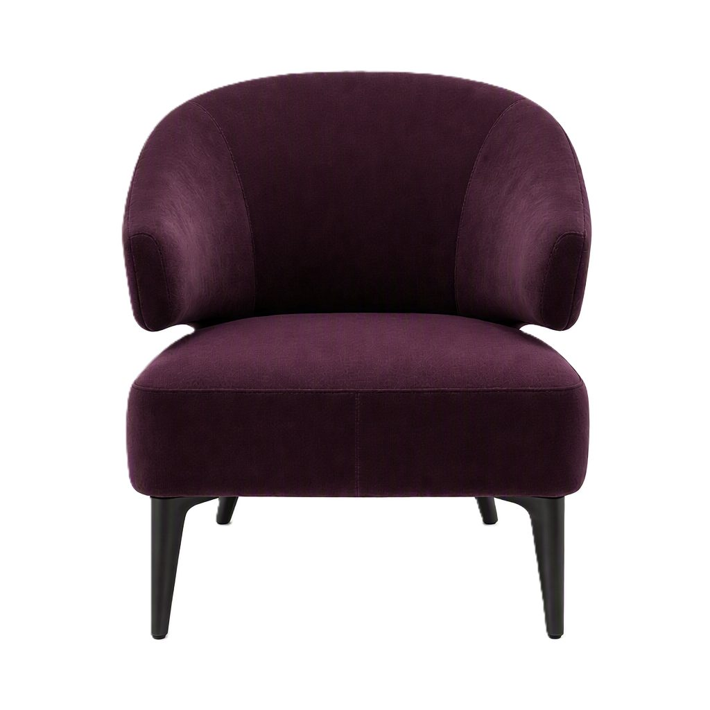 Leisure Chair with Stretch PU Leather, Curved Panel & Free Pillow, Black Metal Legs