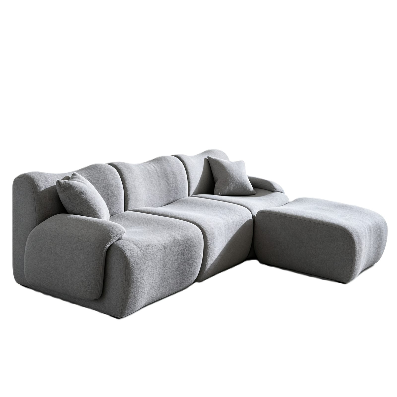 Compressed One-Seater Sofa Right Left or Armless, Space-Saving Packed Compact Sofa