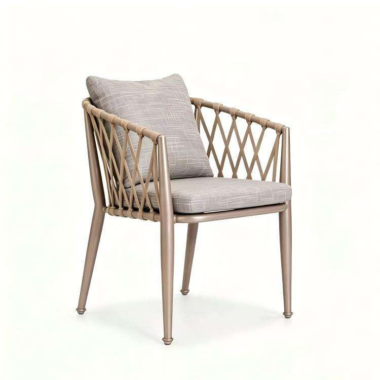 Modern Outdoor Dining Sofa Set Aluminum Frame+PE Rattan Chairs Weather Resistant Table Villa Courtyard Patio Garden