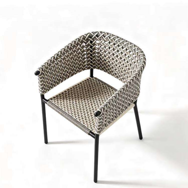 Modern Minimalist Rattan Aluminum Outdoor Furniture Set, Weather Resistant Waterproof Patio Bar Stool Chaise Lounge Coffee Table