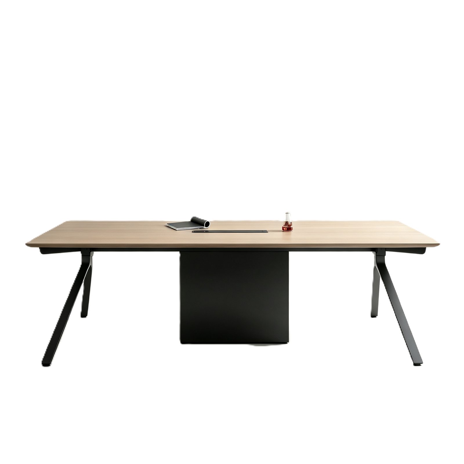 Modern Conference Table with Double-Sided Power Outlets, E0 Eco Panel & Custom-Shaped Painted Finish