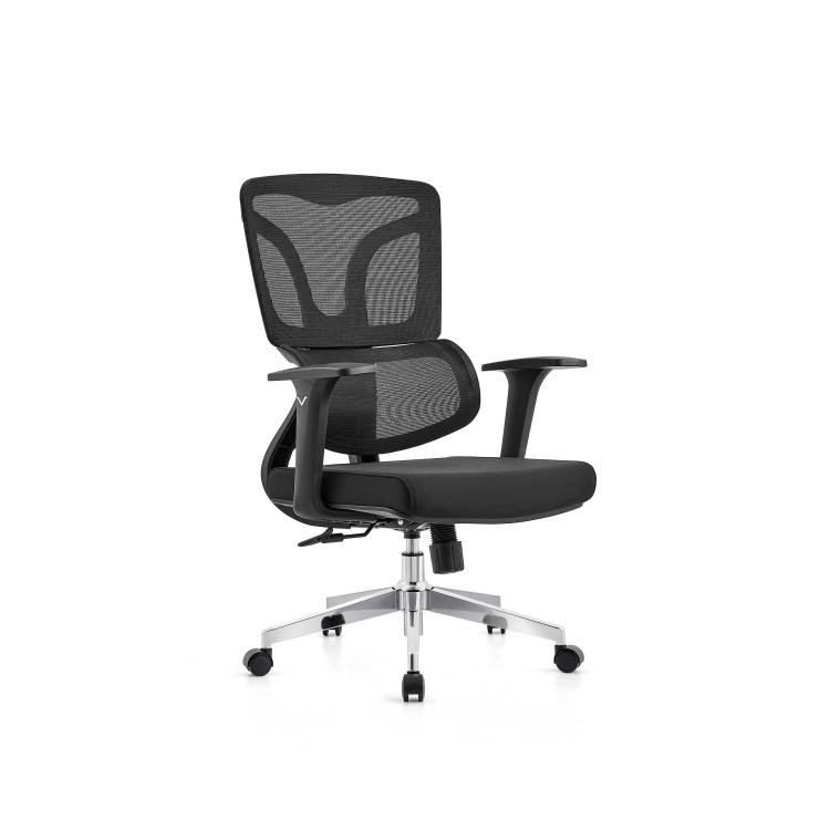 Ergonomic Chrome Mesh Office Chair with Adjustable Lumbar Support and Swivel Base for Computer Desk Use in Workspaces