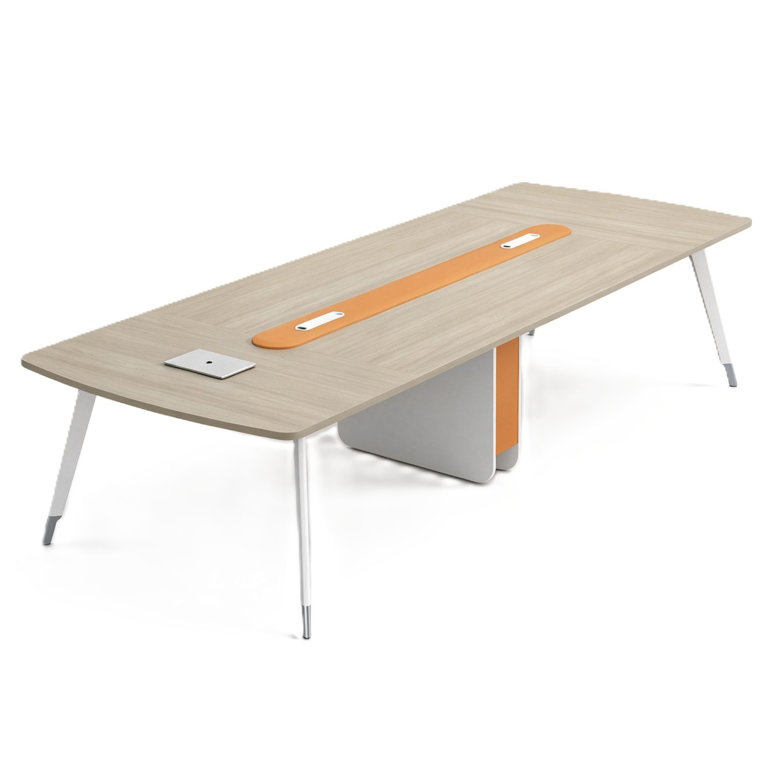 Large Conference Table with Patented Steel Side Legs, Power & USB Box & E0 Eco Board
