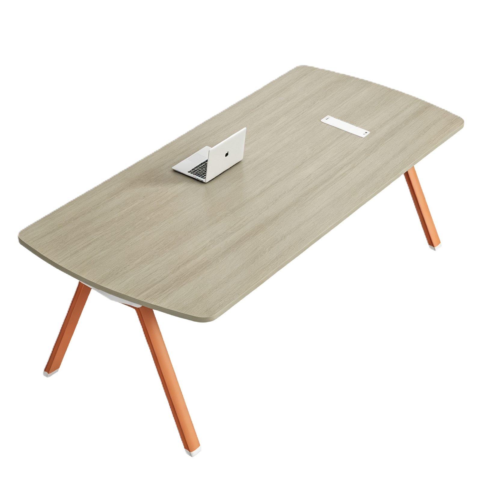 Compact Conference Table with Side Steel Legs, Power & USB Cable Box, E0 Eco Board