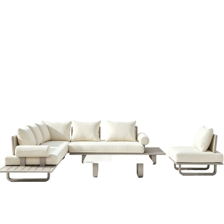 Modern Outside Furniture Outdoor L Shaped Sofa Set Weather-Resistant Furniture for Villas Courtyards Farmhouses Gardens Pools