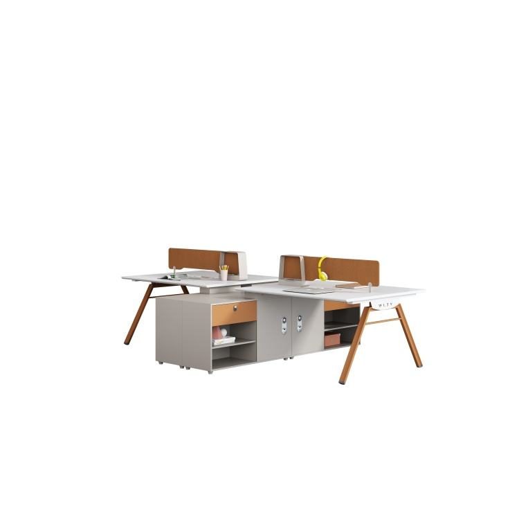 Office Cubicle Workstation Work Computer Desk Modern Wooden Employee Seat Partition Luxury Executive White Table Furniture Set