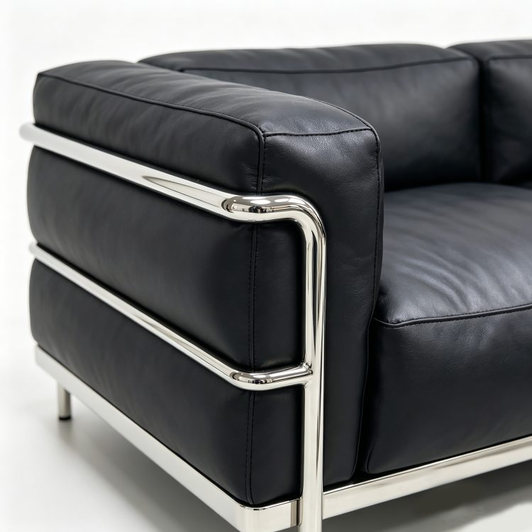 High-End Leather Office Sofa Set-Modern Design Stainless Steel Frame High Rebound Sponge Adjustable Height for Home Office