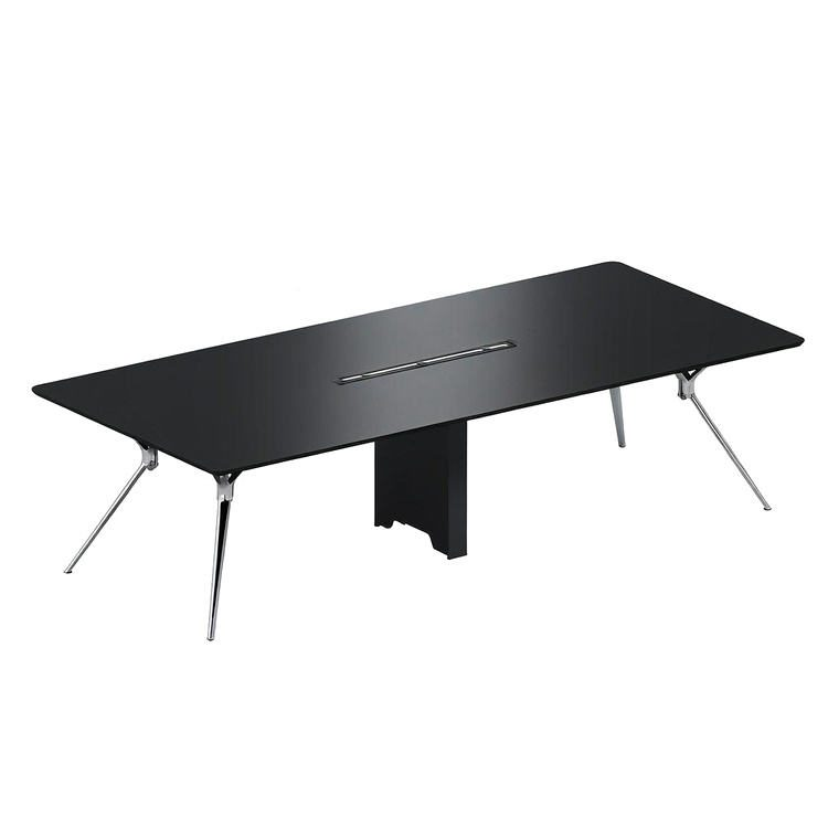 Conference Table-Black Warrior Series-High-End Atmosphere-Wood Material-Modern Design-Eco-Friendly-Durable-Aluminum Feet