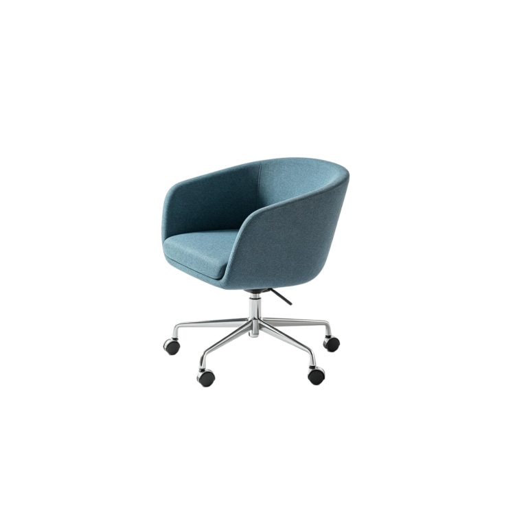 Modern Genuine Leather Leisure Chair with Adjustable Lifting High Resilience Aluminum Alloy Feet