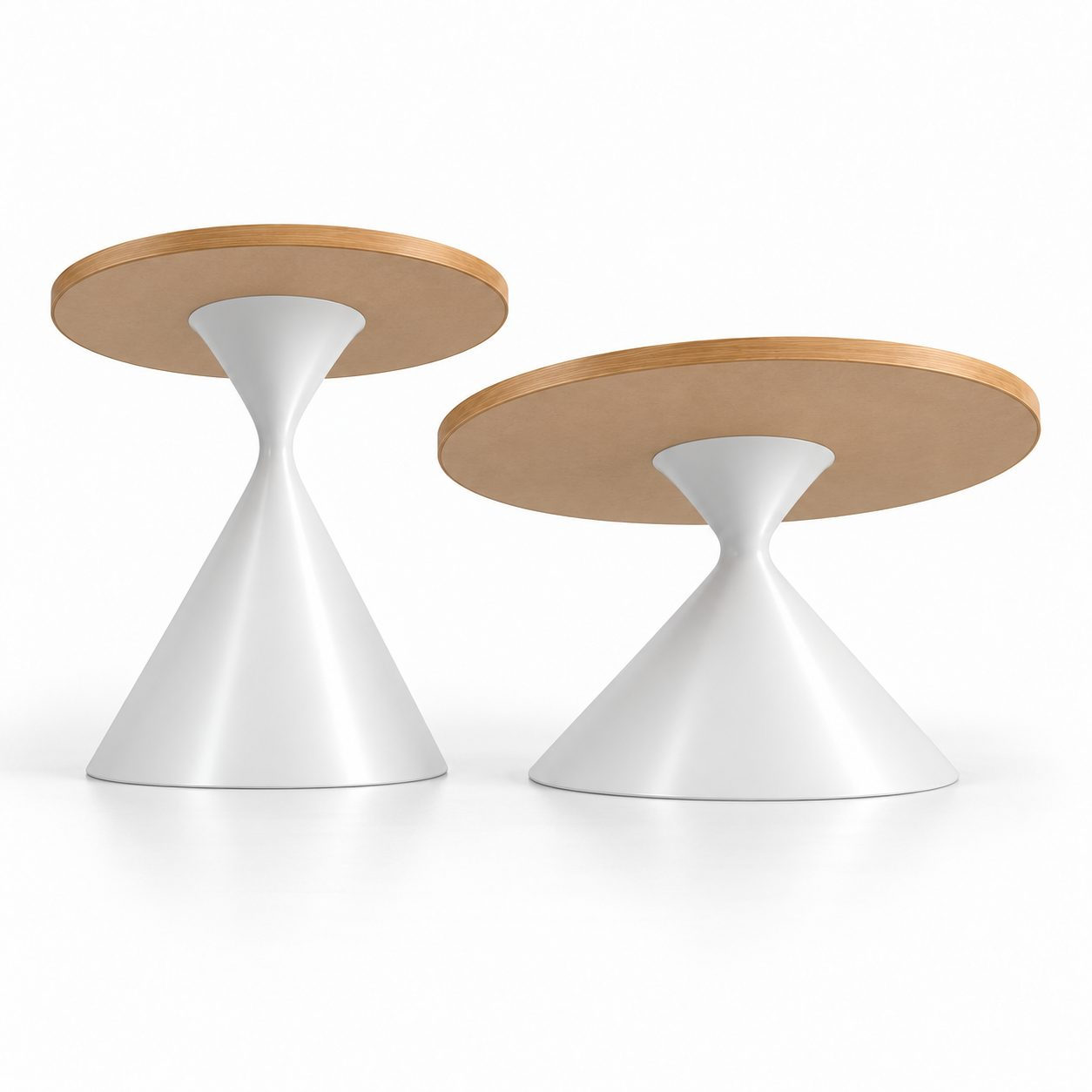 Modern Minimalist Wooden Coffee Table with MDF Top and Metal Frame Round Design for Living Room Home Furniture
