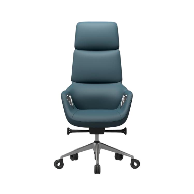 Modern Senior Executive High Back Hollow Armrest Office Chair with PU Leather Swivel and Steel Base