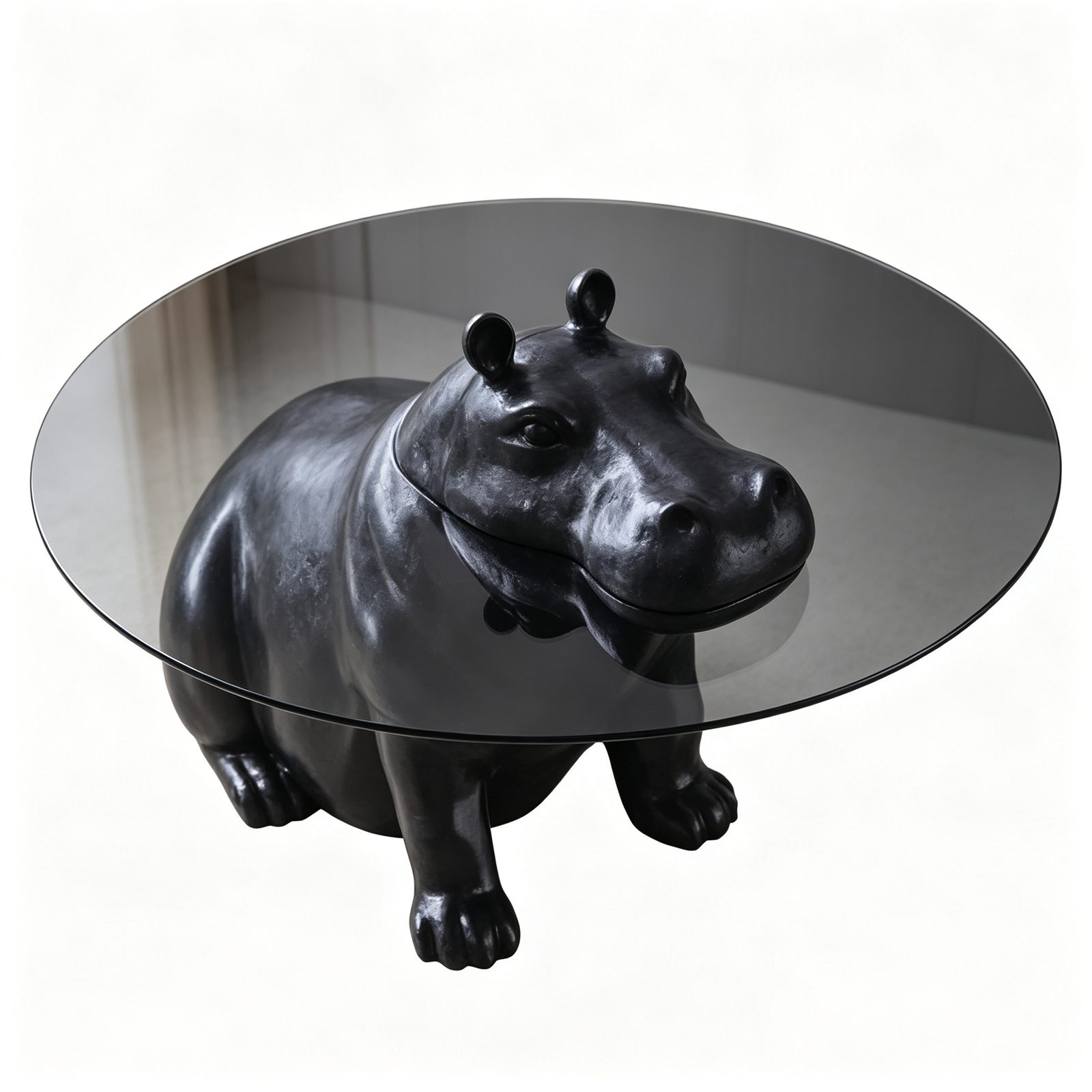 Creative Internet-Famous Hippo Coffee Table Italian Minimalist Style Movable Stainless Steel Frame Small End