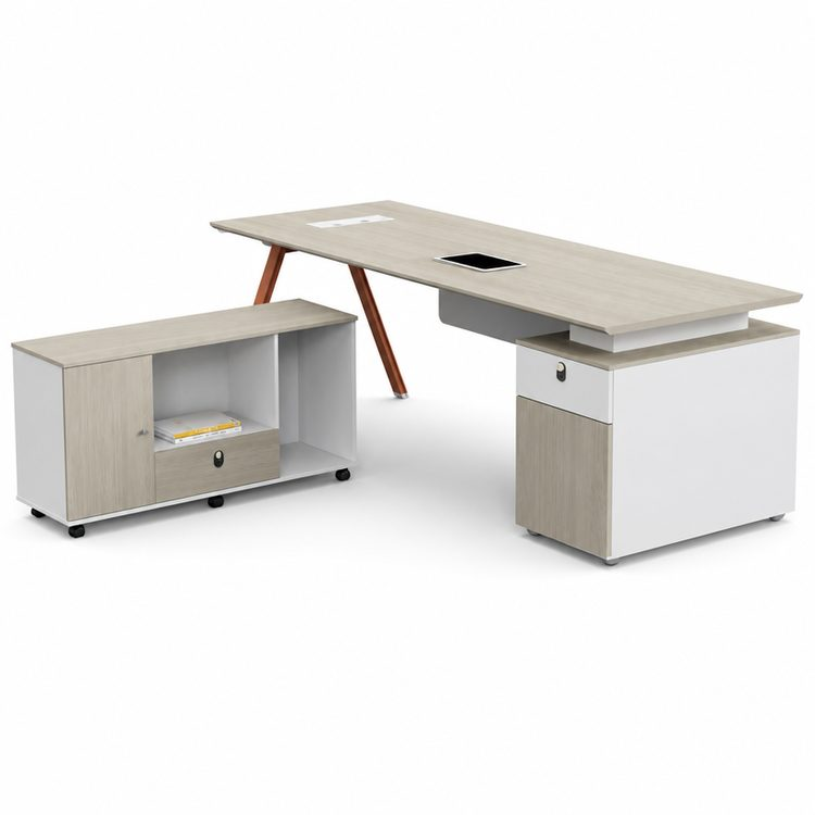 Minimalist Modern Executive Desk & Chair Set: Single-Person CEO Manager Supervisor Table, Large Executive Desk Combo Ideal