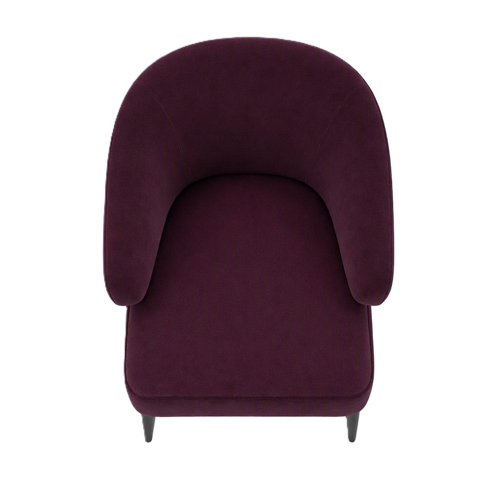 Leisure Chair with Stretch PU Leather, Curved Panel & Free Pillow, Black Metal Legs