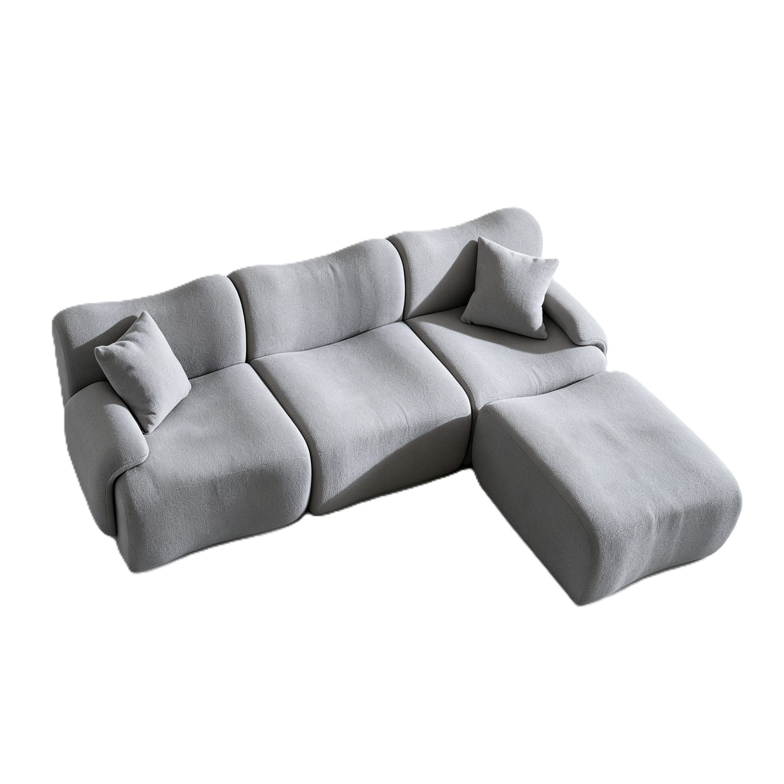 Compressed One-Seater Sofa Right Left or Armless, Space-Saving Packed Compact Sofa