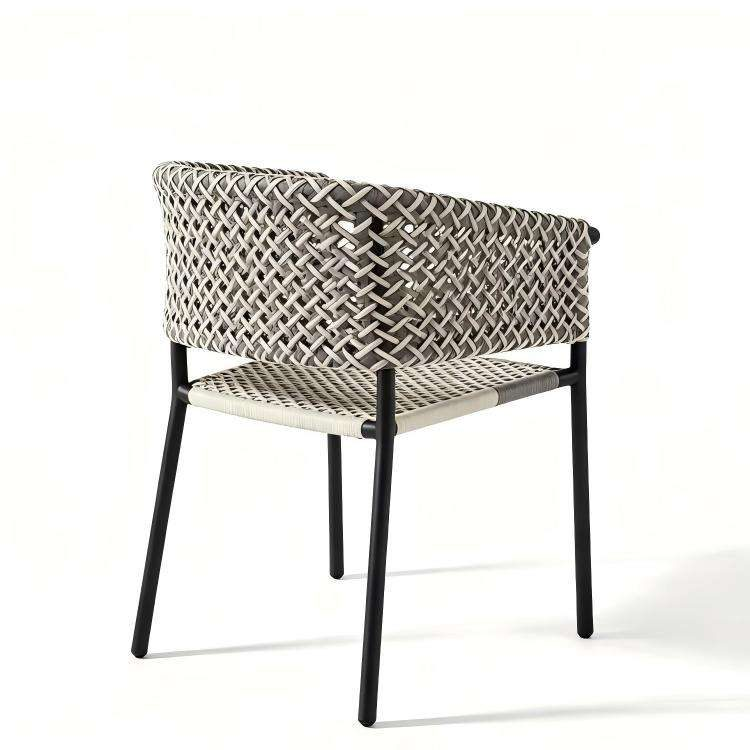 Modern Minimalist Rattan Aluminum Outdoor Furniture Set, Weather Resistant Waterproof Patio Bar Stool Chaise Lounge Coffee Table