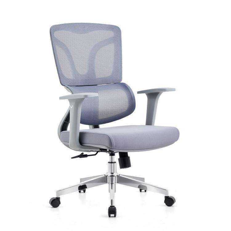 Ergonomic Chrome Mesh Office Chair with Adjustable Lumbar Support and Swivel Base for Computer Desk Use in Workspaces