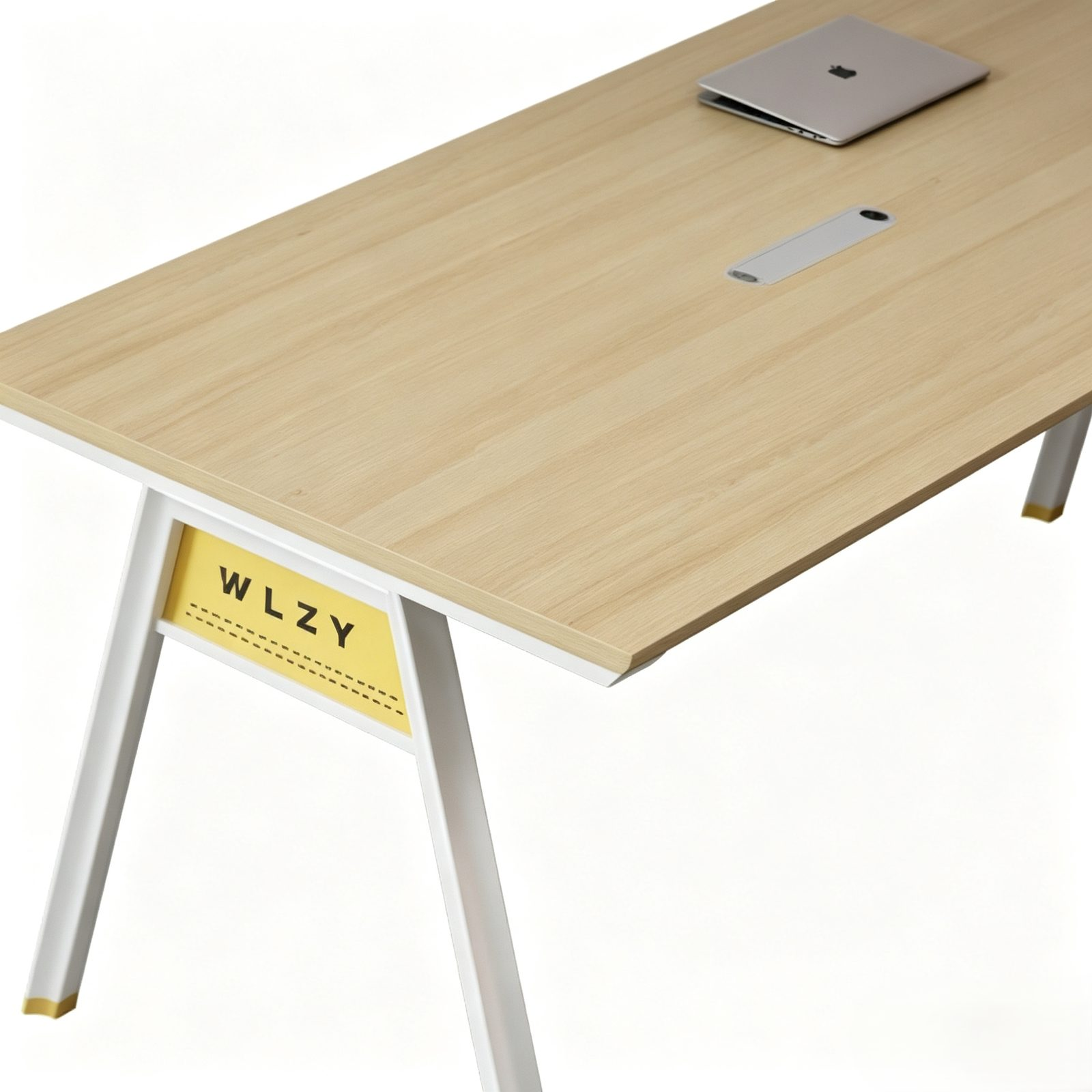 Small Conference Table with Power & USB Cable Box, E0 Eco Board, Beveled HDF Edge Panel & Center Cable Hole
