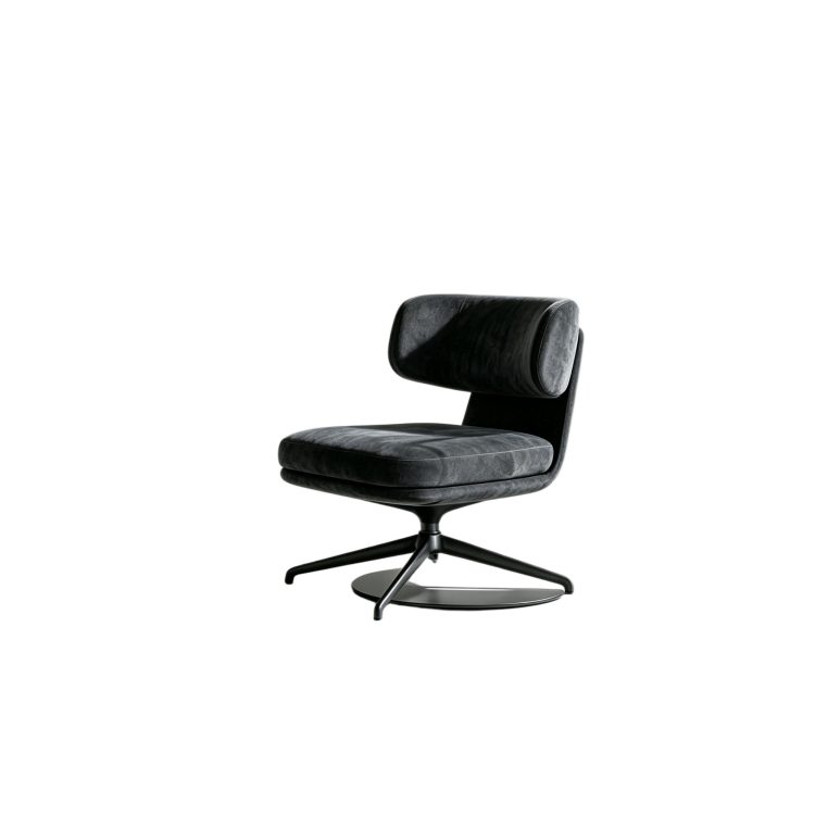 Modern Nordic Swivel Revolving Visitor Negotiation Chair with Aluminum Alloy Frame and Wood Backrest for Hotel Lobby Reception