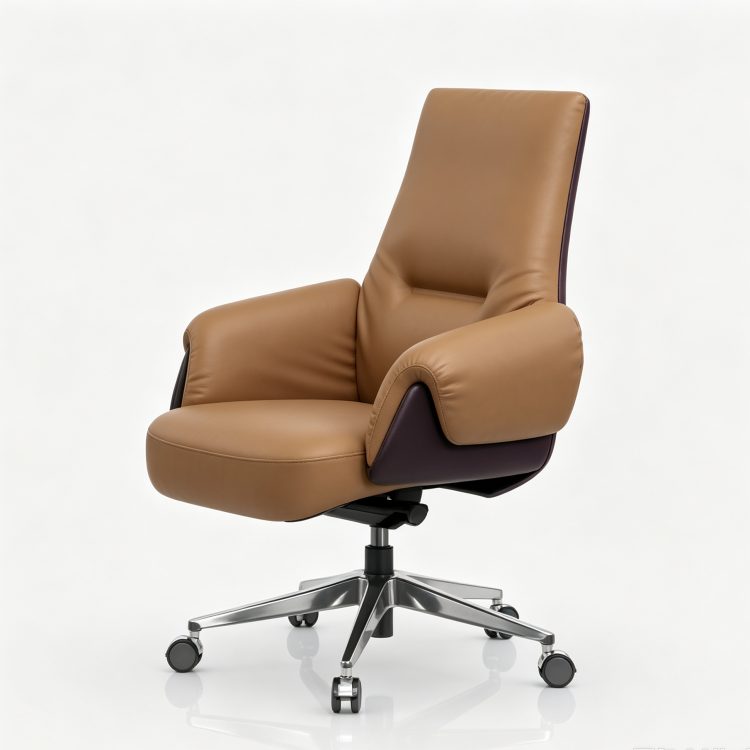 Modern Mid Back Ergonomic Executive Office PU Leather Chair Donati Mechanism 5-Position Lock Synchronous Tilt Home Office