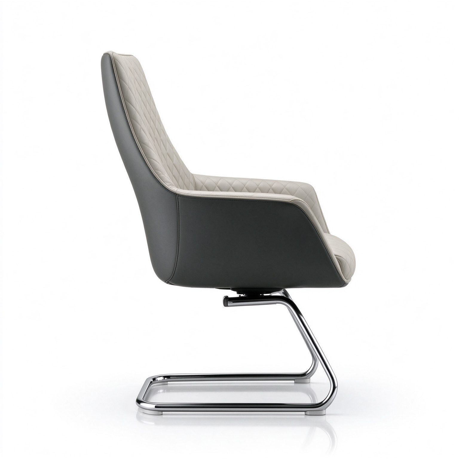 Premium Executive Chair Imported PU Leather Steel Frame Back with Molded Foam 2.0mm Electroplated Steel Frame