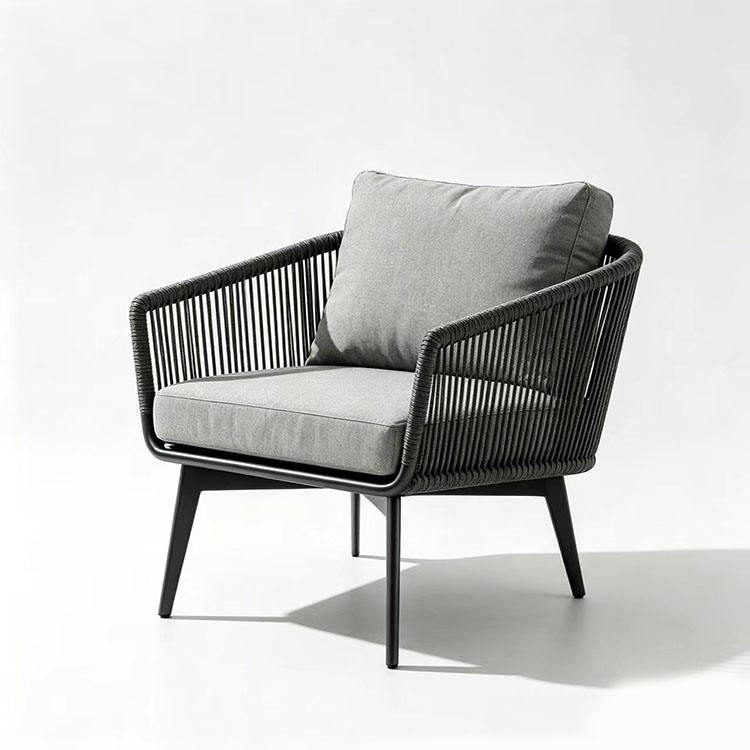 Contemporary Hot Sale Outdoor Garden Furniture Aluminum Sofa Set Series Simple Modern Woven Rope Sofa Set for Home and Hotel