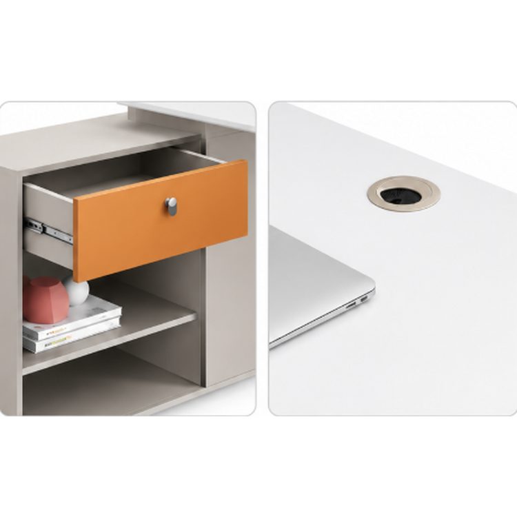 Office Cubicle Workstation Work Computer Desk Modern Wooden Employee Seat Partition Luxury Executive White Table Furniture Set