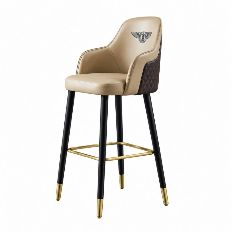Modern High-End Customizable Leather Bar Chair-High Quality Xipi Fabric for Home Bar & Hotel Use