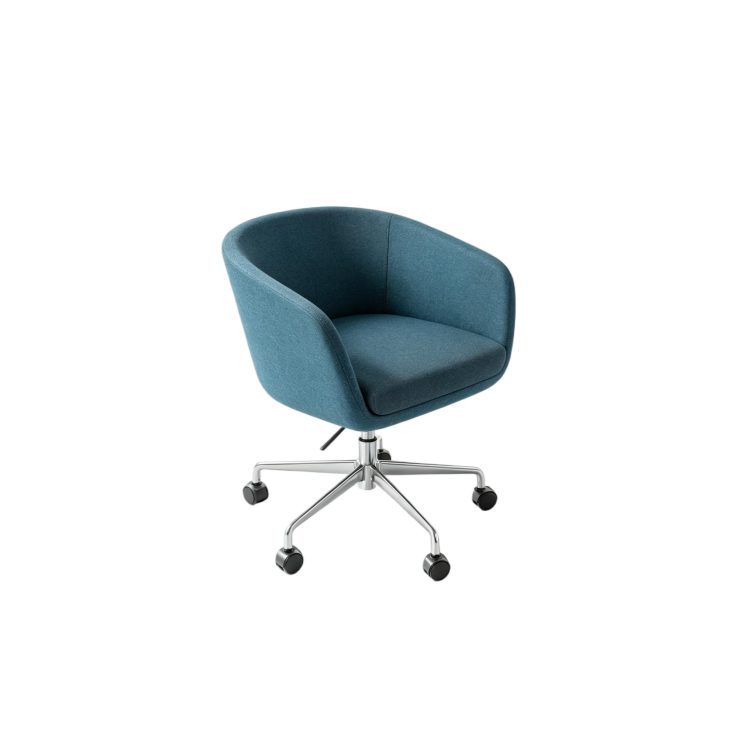 Modern Genuine Leather Leisure Chair with Adjustable Lifting High Resilience Aluminum Alloy Feet