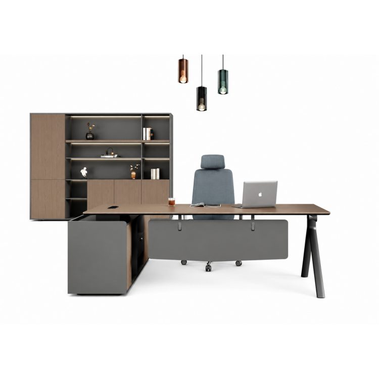 Master Table-Millet Grey Durable Executive Office Desk Yu Meng Xinghe Synchronous Pattern Elegant Modern