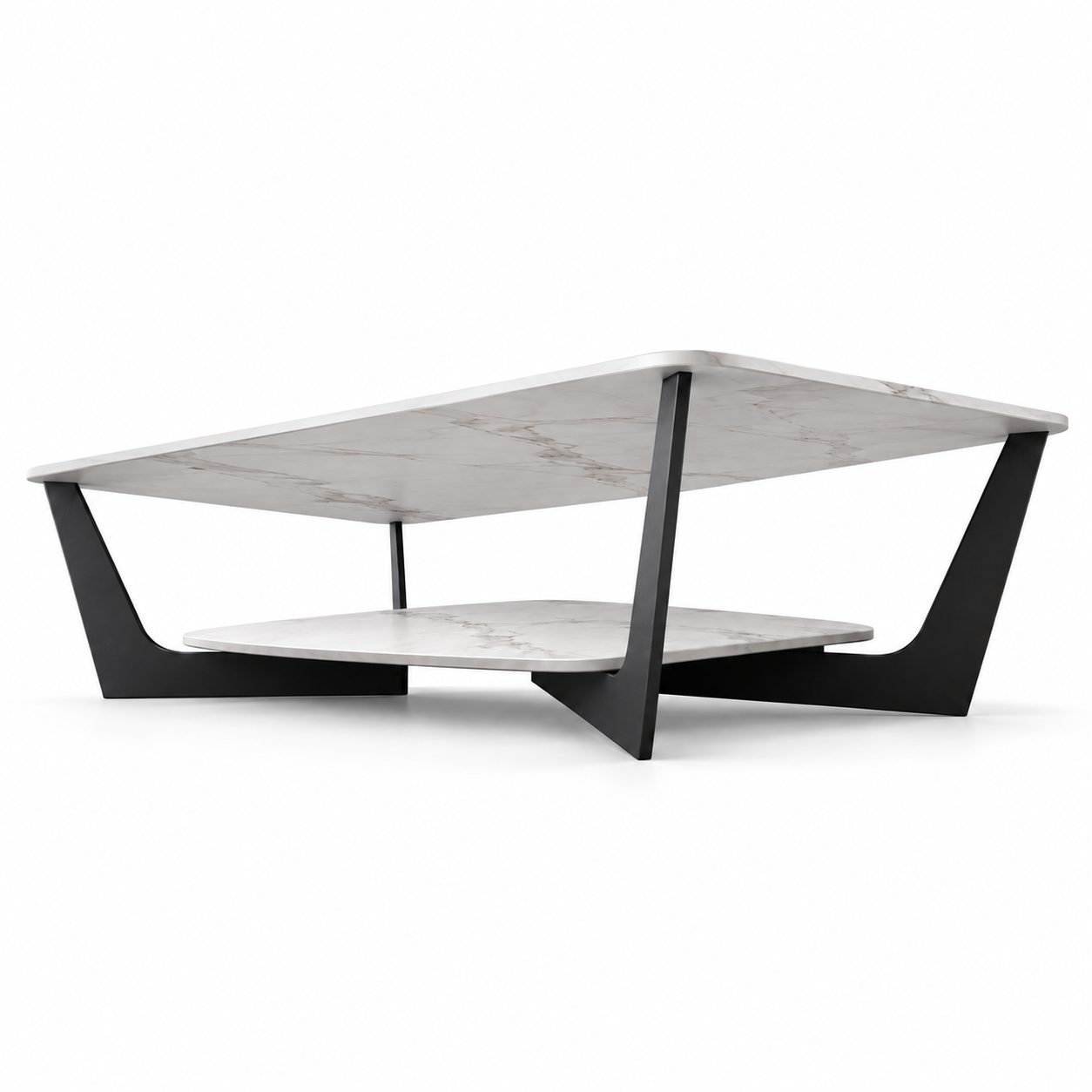 Nordic Minimalist Marble Side Table Luxury Corner Coffee Table Rock Slab End Table for Bedroom Living Room Wholesale